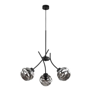 Lampa wisząca ZULIA TK Lighting 3xE27 15W Szkło Grafit lustrzany.