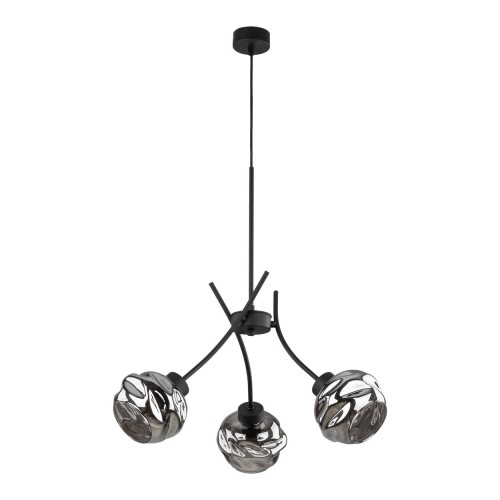 Lampa wisząca ZULIA 5748 TK Lighting 3xE27 15W Szkło Grafit lustrzany