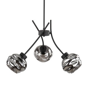 Lampa wisząca ZULIA TK Lighting 3xE27 15W Szkło Grafit lustrzany