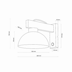 Kinkiet OSLO TK Lighting biały metalowy z jednym źródłem światła E27 15W.
