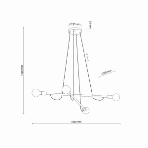 Lampa wisząca HELIX TK Lighting 4xE27 15W wymiary i schemat montażu