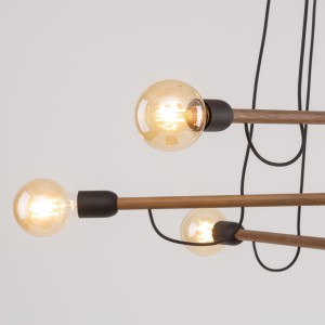Lampa wisząca HELIX TK Lighting 6xE27 15W z żarówkami dekoracyjnymi.