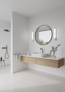 Lampa ścienna MALAIKA Nordlux 1xLED Aluminium Biały w nowoczesnej łazience.
