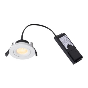 Oprawa podtynkowa ALIKI Nordlux 1xLED Aluminium Biały z widocznym modułem zewnętrznym.