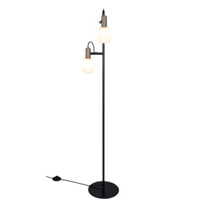 Lampa podłogowa ARILD Nordlux 1xE14 40W Metal Czarny z dwoma kloszami.