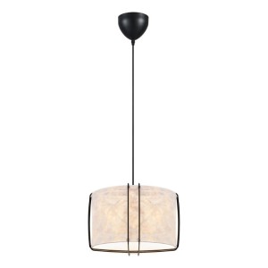 Lampa wisząca CARDINE Nordlux 1xE27 60W Papier Biały, elegancka z czarnymi elementami.