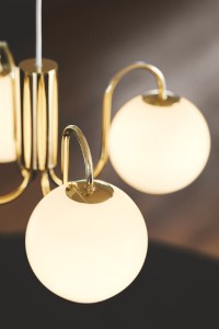 Lampa wisząca FRANCA Nordlux 4xE14 40W metal mosiądz - zbliżenie na klosze.