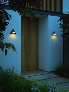 Lampa ścienna KONIT Nordlux 1xGU10 10W Czarny na fasadzie domu
