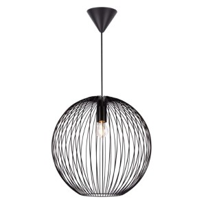 Lampa wisząca BERONI Nordlux 1xE27 60W Metal Czarny na białym tle.