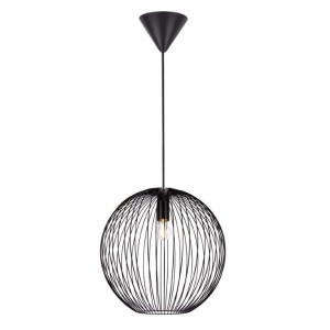 Lampa wisząca BERONI Nordlux czarna z metalowym kloszem.