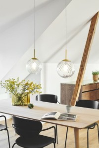 Lampa wisząca CHISELL Nordlux 1xE27 40W Metal Mosiądz w eleganckiej kuchni