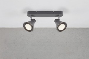 Lampa sufitowa EIK Nordlux 2xGU10 35W Metal Czarny zamontowana na suficie
