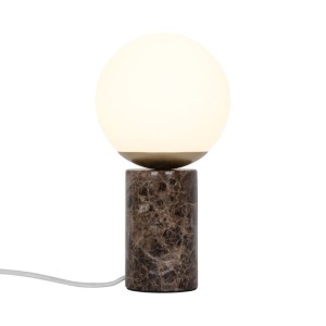 Lampa stołowa LILLY Nordlux 1xE14 25W Szkło Brązowy na marmurowej podstawie.