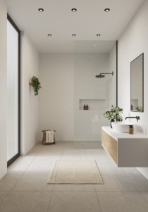 Oprawy podtynkowe UMBERTO Nordlux 1xGU10 7,5W LED Metal Czarny w nowoczesnej łazience.