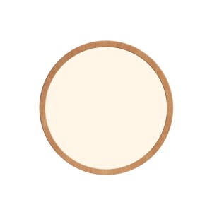 Lampa sufitowa OJA Nordlux 1xLED okrągła z drewnianą obwódką.