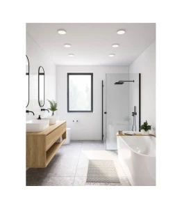 Lampa łazienkowa SÓLLER Nordlux 1xLED w nowoczesnej łazience.