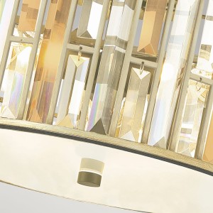 Złota metalowa lampa sufitowa plafon Gemma Elstead Lighting 3x60W