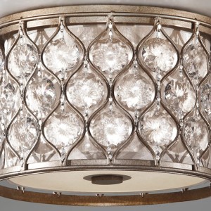 Lampa sufitowa plafon Lucia Elstead Lighting 2x60W Brązowy Metal z kryształowymi elementami.