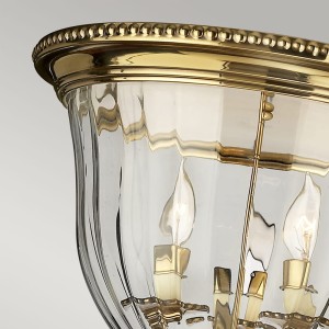 Lampa sufitowa plafon Cambridge Elstead Lighting 3x60W Złoty Metal z bliska.