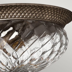 Lampa sufitowa plafon Plantation Elstead Lighting 3x60W Brązowy Stal z ozdobnym szklanym kloszem.