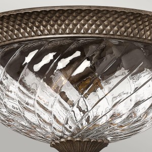 Lampa sufitowa plafon Plantation Elstead Lighting 3x60W Brązowy Stal, zbliżenie.
