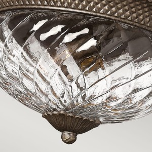 Lampa sufitowa plafon Plantation Elstead Lighting 3x60W Brązowy Stal z ozdobnym kloszem ze szkła.