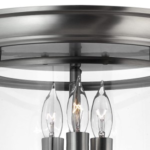 Lampa sufitowa plafon Gentry Elstead Lighting 3x40W Szary Metal z bliska.