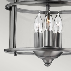 Lampa sufitowa plafon Gentry Elstead Lighting 3x40W Szary Metal.