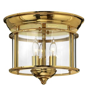Lampa sufitowa plafon Gentry Elstead Lighting 3x40W Złoty Mosiądz.