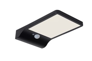 Kinkiet zewnętrzny z czujnikiem Lucide Basic Solar 22862/04/30 czarny.