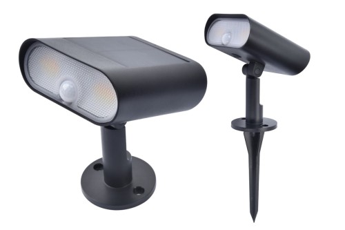 Lampa elewacyjna Lutec Ginbo Solar - Czujnik ruchu 6938405330 IP44 1xLED Tworzywo Czarny