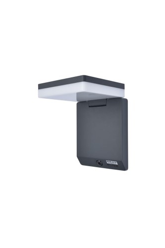 Lampa ścienna Kinkiet zewnętrzny z czujnikiem Lutec Moze Solar 6943101012 IP44 1xLED Aluminium Czarny