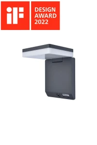 Kinkiet zewnętrzny z czujnikiem Lutec Moze Solar 6943101012 IP44 1xLED Aluminium Czarny.