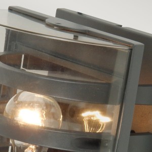Nowoczesny kinkiet zewnętrzny Elstead Lighting Frida FRIDA-M IP54 Aluminium Szary włączony