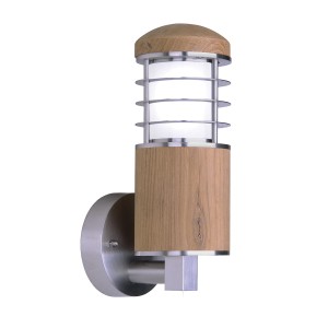 Nowoczesny kinkiet zewnętrzny Elstead Lighting Poole GZ-POOLE-W IP44 1xE27 Drewno Stalowy
