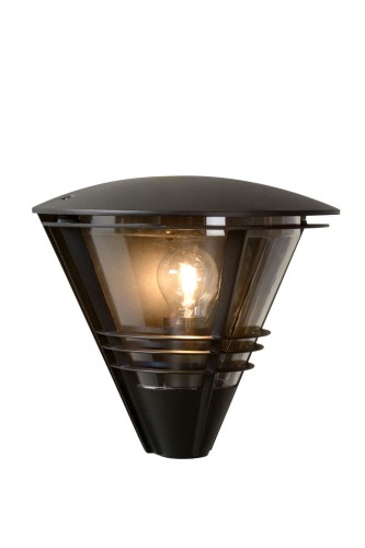 Lampa ścienna Nowoczesny kinkiet zewnętrzny Lucide Livia 11812/01/30 IP44 1xE27 Aluminium Czarny