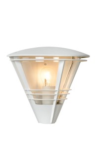 Nowoczesny kinkiet zewnętrzny Lucide Livia 11812/01/31 IP44 w kolorze białym z aluminium.