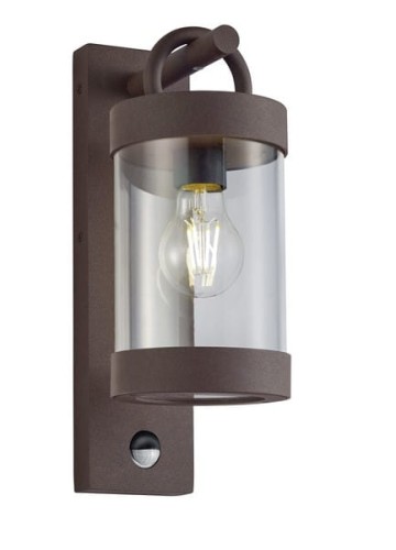 Lampa ścienna Kinkiet zewnętrzny z czujnikiem Trio Sambesi 204169124 IP44 1xE27 Aluminium Miedziany