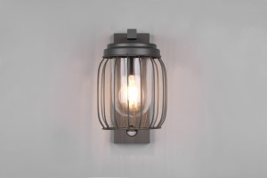 Lampa elewacyjna Trio Tuela 210869142 IP44 1xE27 Aluminium Szary na ścianie.