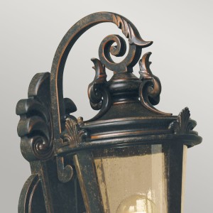 Kinkiet zewnętrzny Elstead Lighting Baltimore BT1-M IP44 Stal Brązowy ozdobny abażur.