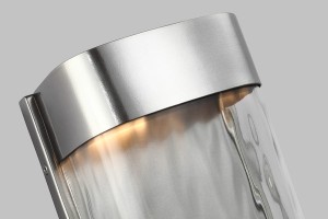 Nowoczesny kinkiet zewnętrzny Elstead Lighting Bennie FE-BENNIE-L-PBS ze stali nierdzewnej.