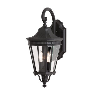 Kinkiet zewnętrzny Elstead Lighting Cotswold Lane FE-COTSLN2-M-BK IP44 2xE14 Aluminium Czarny