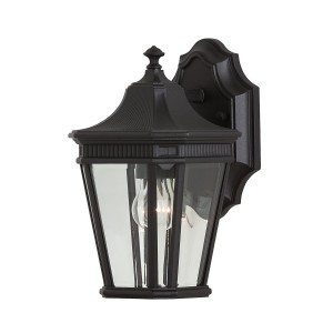 Czarny kinkiet zewnętrzny Elstead Lighting Cotswold Lane FE-COTSLN2-S-BK IP44.