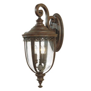 Lampa ścienna Kinkiet zewnętrzny Elstead Lighting English Bridle FE-EB2-L-BRB IP44 3xE14 Stal Brązowy