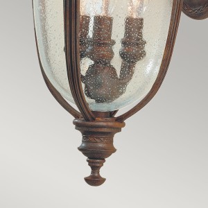 Kinkiet zewnętrzny Elstead Lighting English Bridle FE-EB2-M-BRB IP44 3xE14 Stal Brązowy z bliska.