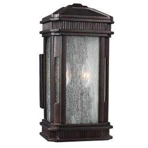 Lampa ścienna Kinkiet zewnętrzny Elstead Lighting Federal FE-FEDERAL-S IP44 2xE14 Stal Brązowy