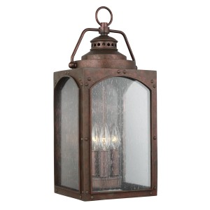 Lampa ścienna Kinkiet zewnętrzny Elstead Lighting Randhurst FE-RANDHURST-L-CO IP44 3xE14 Tworzywo Miedziany