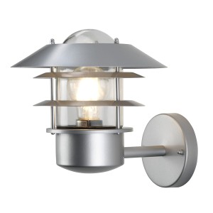 Lampa ścienna Nowoczesny kinkiet zewnętrzny Elstead Lighting Helsingor HELSINGOR IP44 1xE27 Stal Srebrny