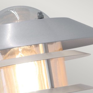 Nowoczesny kinkiet zewnętrzny Elstead Lighting Helsingor HELSINGOR IP44 1xE27 Stal Srebrny.
