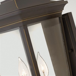 Kinkiet zewnętrzny Elstead Lighting Bromley HK-BROMLEY2-L IP44 3xE14 Aluminium Brązowy detal.